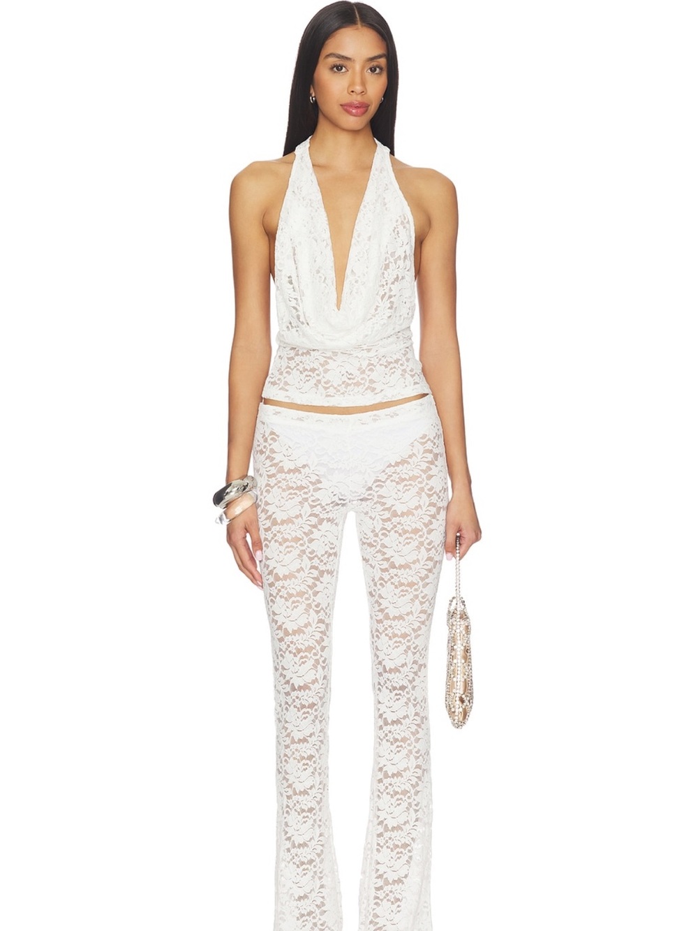 superdown Tania pant set White lace
